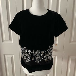 Black velvet & sequin top